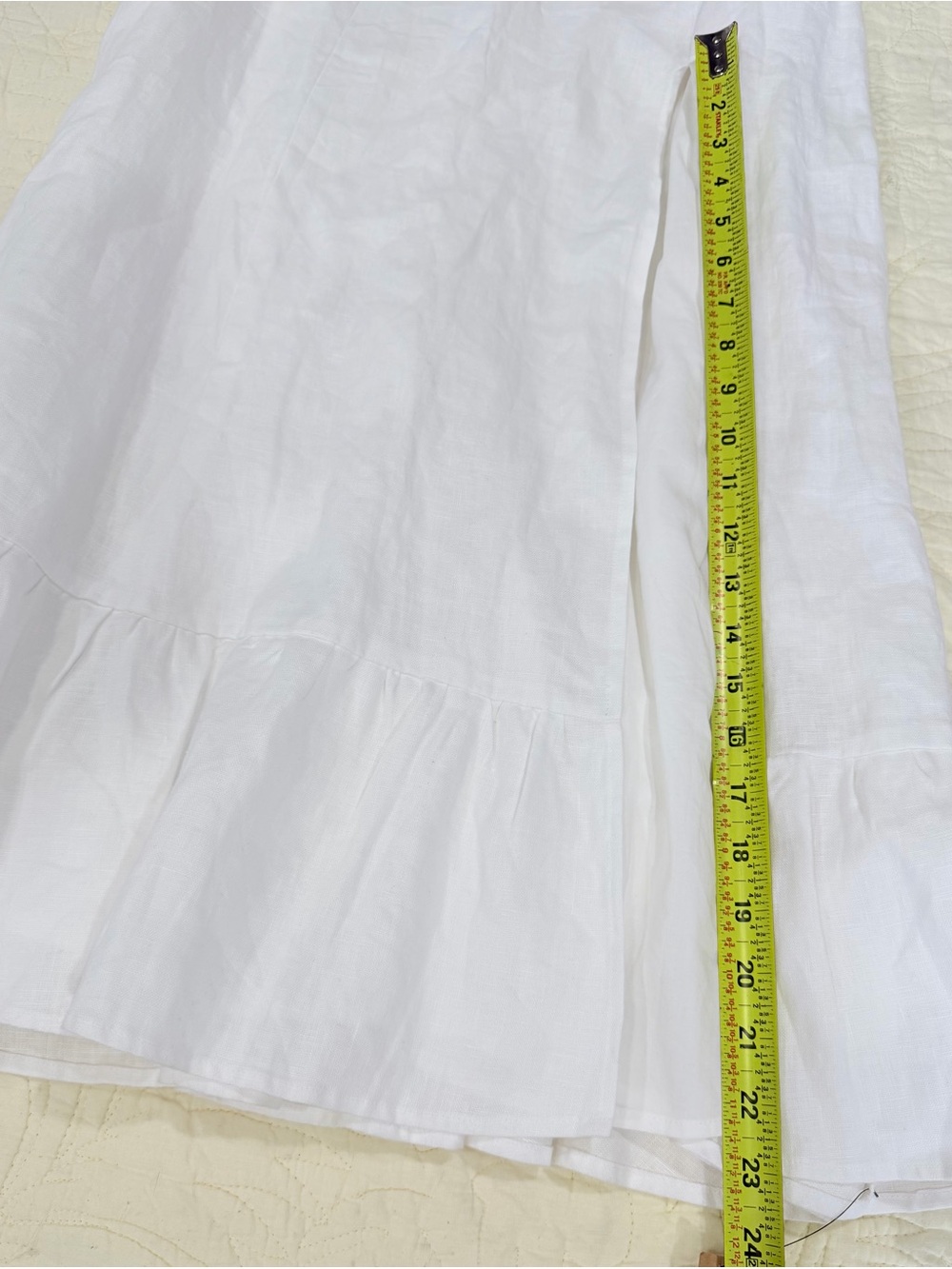 Reformation White Linen Maxi Skirt with Ruffle Hem - Picture 9 of 10
